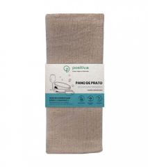 Pano de prato liso bege em algodāo orgânico