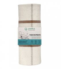 Pano de prato xadrez natural em algodāo orgânico
