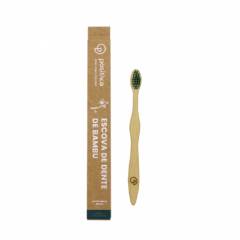 Escova de dente de bambu infantil verde