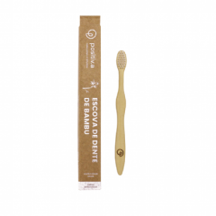 Escova de dente de bambu infantil branca