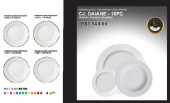 Aparelho de Jantar Personalizado com 18 Peças - Conjunto Daiane