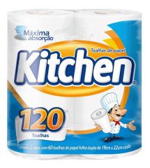 Papel Toalha Branco Kitchen com 2 Unidades